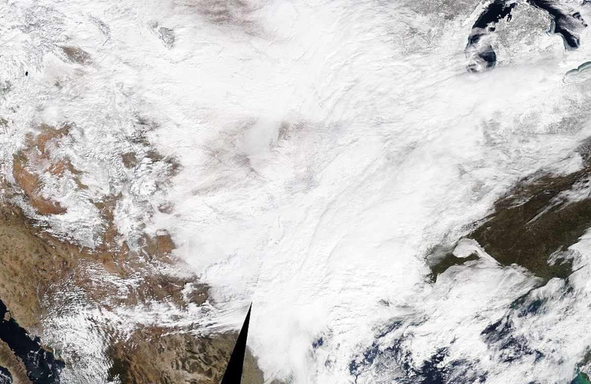 Winter Storm Viola on 2-17-2021 over southern USA- NOAA Satellite Photo