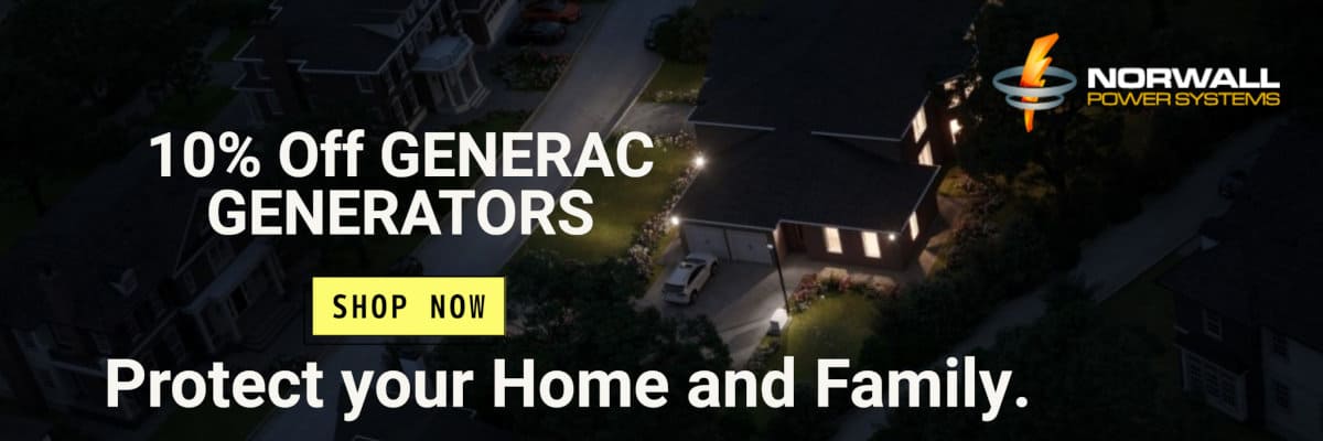 Norwall Sale on Generac Home Generators 10% Off