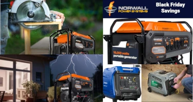 A collage of Portable Generators Black Friday Savings at Norwall